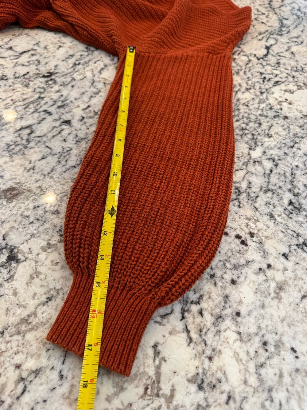 Old Navy Rust Orange Chunky Knit V Neck Sweater Size L Oversized - Picture 9 of 11